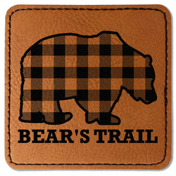 Lumberjack Plaid Faux Leather Iron On Patch - Square (Personalized)
