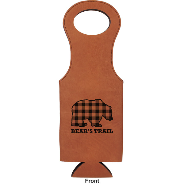 Lumberjack Plaid Leatherette Wine Tote Single Sided - Front and Back