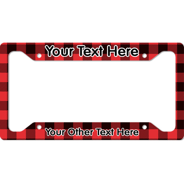 Custom Lumberjack Plaid License Plate Frame - Style A (Personalized)