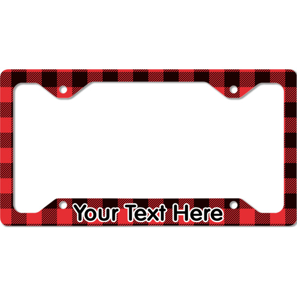 Custom Lumberjack Plaid License Plate Frame - Style C (Personalized)