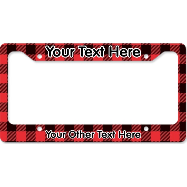 Custom Lumberjack Plaid License Plate Frame - Style B (Personalized)