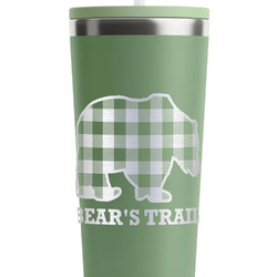 Lumberjack Plaid RTIC Everyday Tumbler with Straw - 28oz - Light Green - Single-Sided (Personalized)