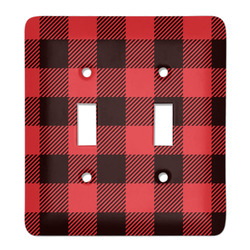 Lumberjack Plaid Light Switch Cover (2 Toggle Plate) (Personalized)