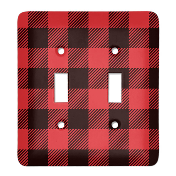 Custom Lumberjack Plaid Light Switch Cover (2 Toggle Plate)