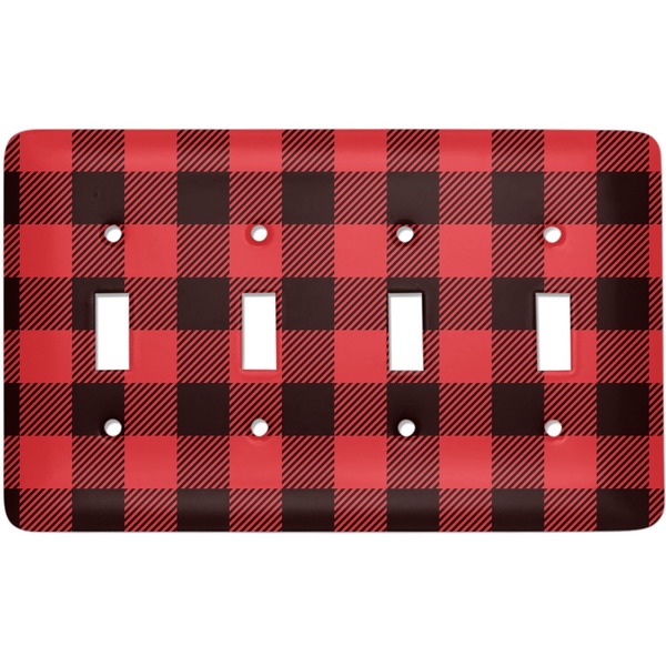 Custom Lumberjack Plaid Light Switch Cover (4 Toggle Plate)