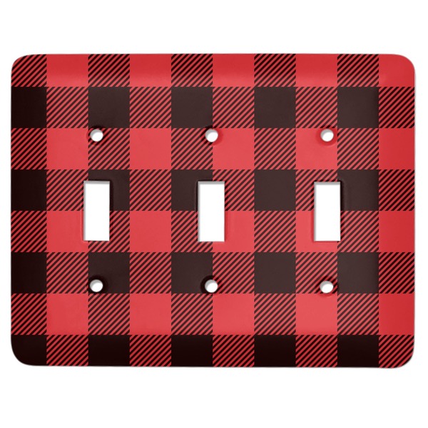 Custom Lumberjack Plaid Light Switch Cover (3 Toggle Plate)