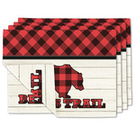 Lumberjack Plaid Double-Sided Linen Placemat - Set of 4 w/ Name or Text