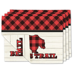 Lumberjack Plaid Double-Sided Linen Placemat - Set of 4 w/ Name or Text