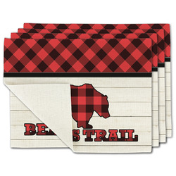 Lumberjack Plaid Single-Sided Linen Placemat - Set of 4 w/ Name or Text