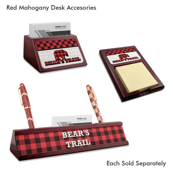 Lumberjack Plaid Mahogany Desk Accessories
