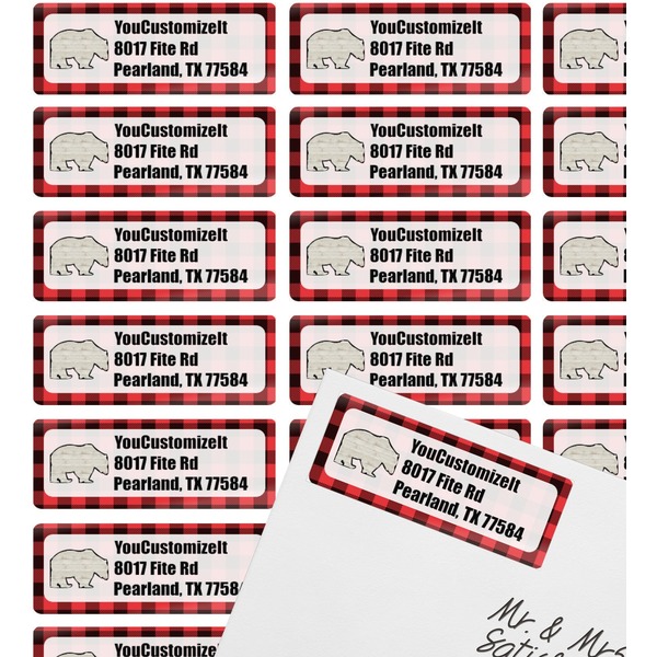 Lumberjack Plaid Mailing Label on Envelope - Multiple Labels