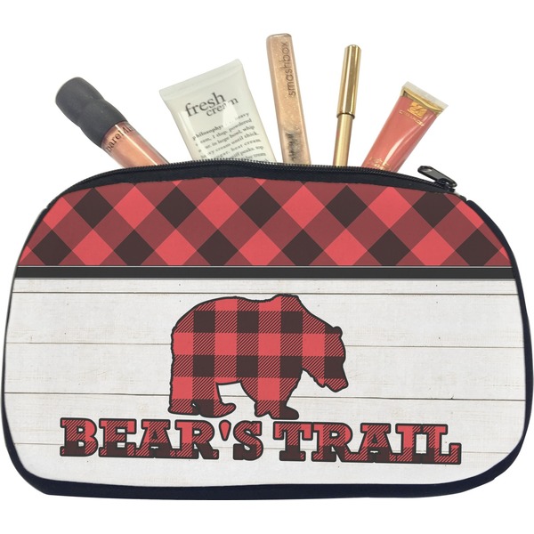 Custom Lumberjack Plaid Makeup / Cosmetic Bag - Medium (Personalized)