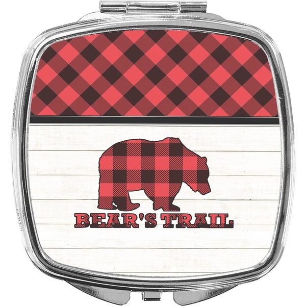 Custom Lumberjack Plaid Compact Makeup Mirror (Personalized)