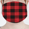 Lumberjack Plaid Mask - Pleated (new) Front View on Girl