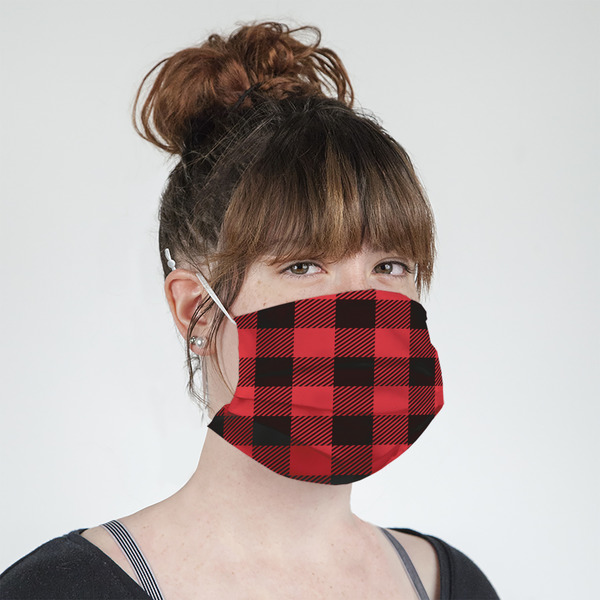 Lumberjack Plaid Mask - Quarter View on Girl