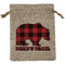 Lumberjack Plaid Medium Burlap Gift Bag - Front
