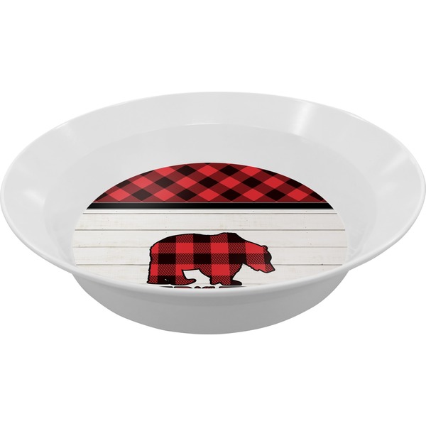 Custom Lumberjack Plaid Melamine Bowl (Personalized)
