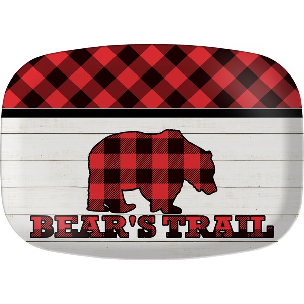 Custom Lumberjack Plaid Melamine Platter (Personalized)