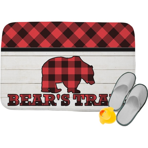 Custom Lumberjack Plaid Memory Foam Bath Mat (Personalized)