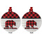 Lumberjack Plaid Metal Ball Ornament - Front and Back
