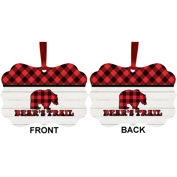 Lumberjack Plaid Metal Benilux Ornament - Front and Back (APPROVAL)