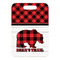 Lumberjack Plaid Metal Luggage Tag - Front Without Strap