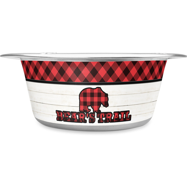 Custom Lumberjack Plaid Stainless Steel Dog Bowl - Small (Personalized)