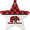 Lumberjack Plaid Metal Star Ornament - Double Sided w/ Name or Text