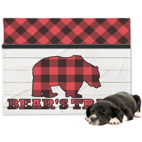 Custom Lumberjack Plaid Dog Blanket - Large (Personalized)