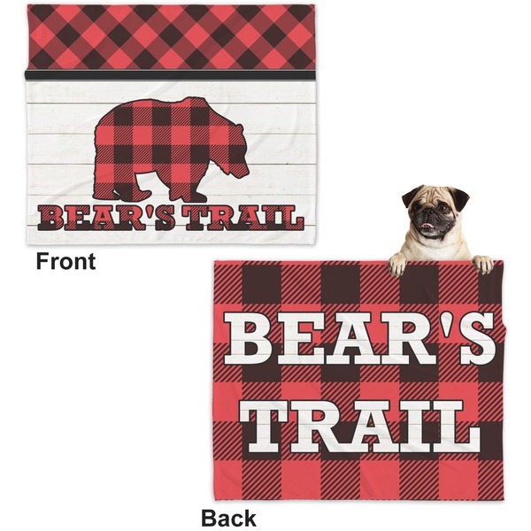 Lumberjack Plaid Microfleece Dog Blanket - Large- Front & Back