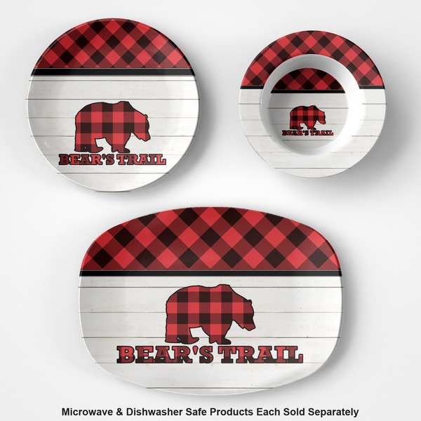Lumberjack Plaid Microwave & Dishwasher Safe CP Plastic Dishware - Group