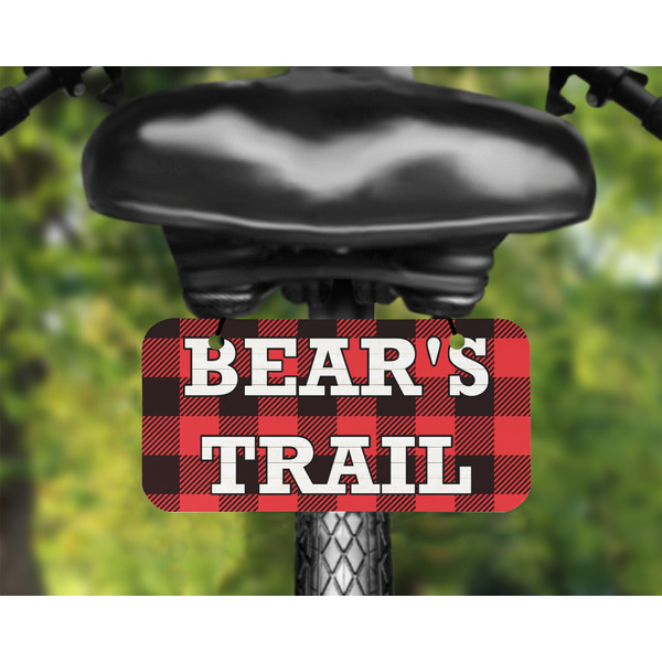 Lumberjack Plaid Mini License Plate on Bicycle - LIFESTYLE Two holes