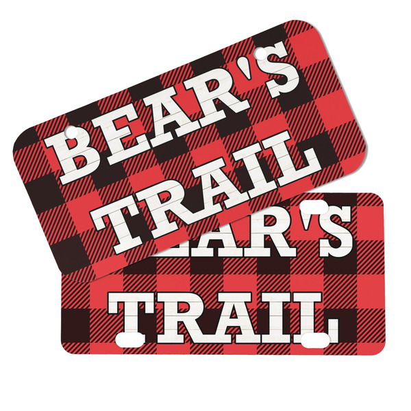 Lumberjack Plaid Mini License Plates - MAIN (4 and 2 Holes)