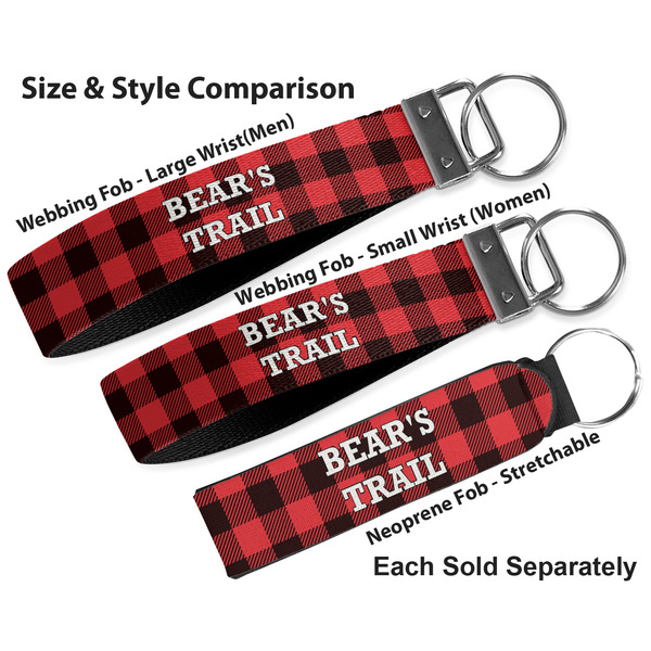Lumberjack Plaid Multiple Key Ring comparison sizes