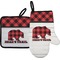 Lumberjack Plaid Oven Mitt & Pot Holder Set w/ Name or Text