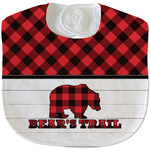 Lumberjack Plaid Velour Baby Bib w/ Name or Text
