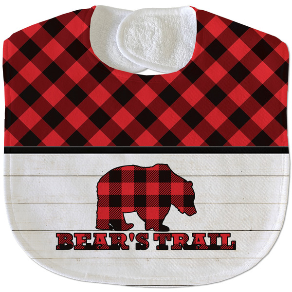 Lumberjack Plaid New Baby Bib - Closed and Folded
