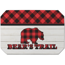 Lumberjack Plaid Dining Table Mat - Octagon (Single-Sided) w/ Name or Text