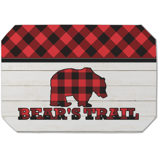 Custom Lumberjack Plaid Dining Table Mat - Octagon (Single-Sided) w/ Name or Text