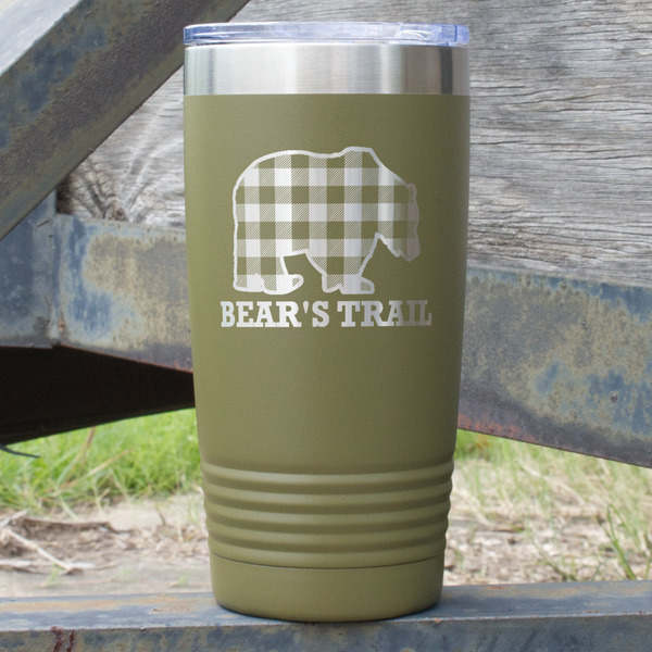 Lumberjack Plaid Olive Polar Camel Tumbler - 20oz - Main