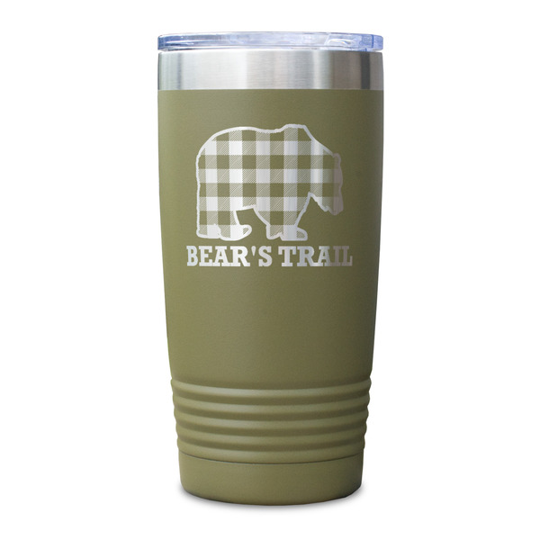 Lumberjack Plaid Olive Polar Camel Tumbler - 20oz - Single Sided - Approval