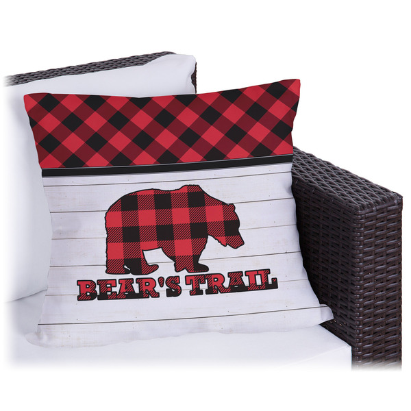 Custom Lumberjack Plaid Outdoor Pillow - 18" (Personalized)