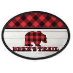 Lumberjack Plaid Iron On Oval Patch w/ Name or Text