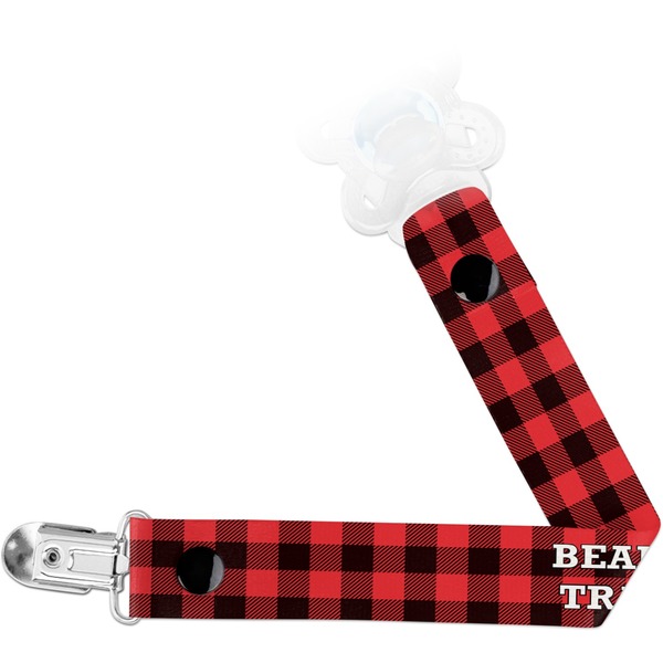 Custom Lumberjack Plaid Pacifier Clip (Personalized)