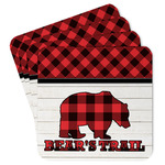 Lumberjack Plaid Paper Coasters w/ Name or Text