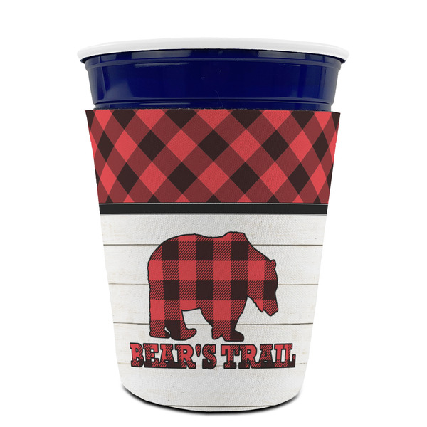 Lumberjack Plaid Party Cup Sleeves - without bottom - FRONT (on cup)
