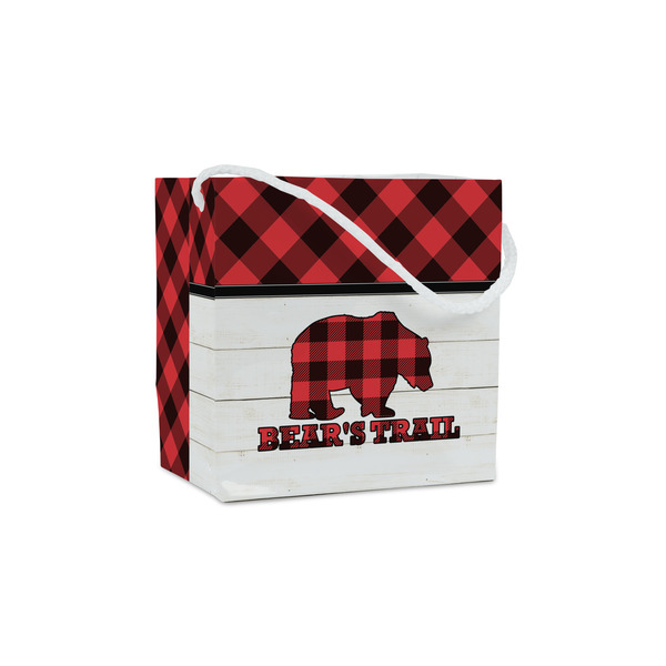 Custom Lumberjack Plaid Party Favor Gift Bags (Personalized)