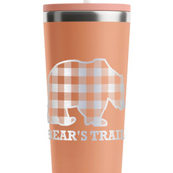 Lumberjack Plaid RTIC Everyday Tumbler with Straw - 28oz - Peach - Double-Sided (Personalized)