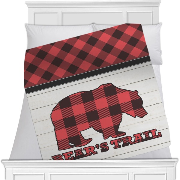 Custom Lumberjack Plaid Minky Blanket - Twin / Full - 80"x60" - Double Sided (Personalized)