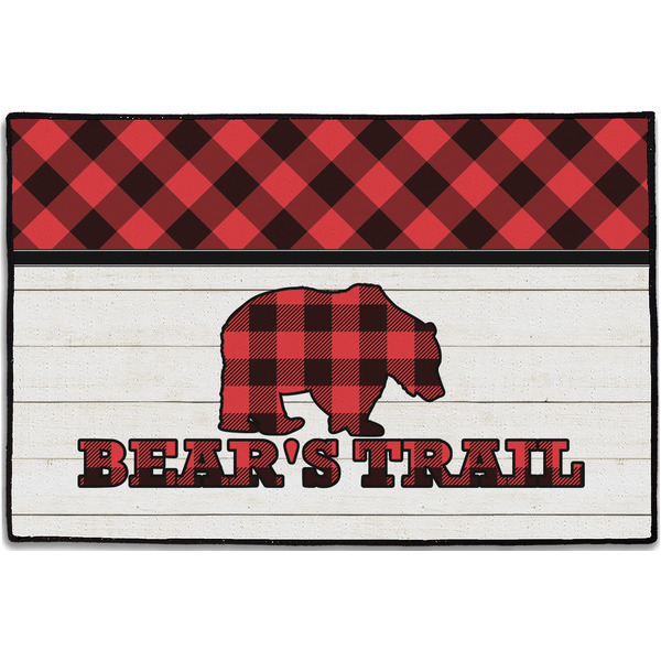 Custom Lumberjack Plaid Door Mat - 36"x24" (Personalized)